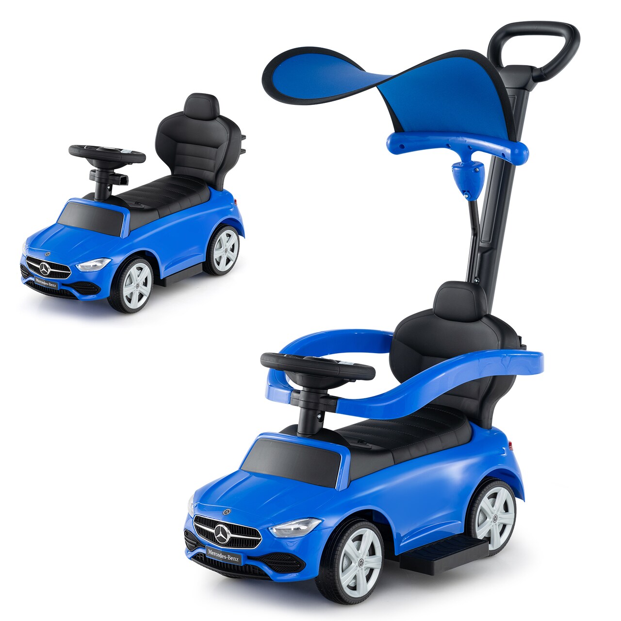 Costway Kids Ride on Push Car Mercedes-Benz Licensed 3-in-1 Sliding Car Blue/Red/White/Black/Pink